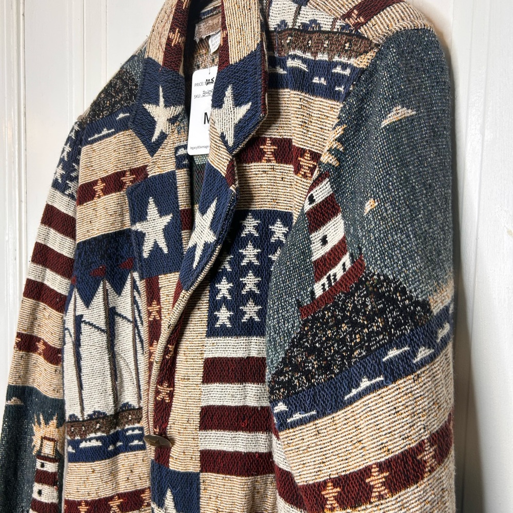 Patriotic Tapestry Jacket with Stars and Stripes - Picture 2 of 5